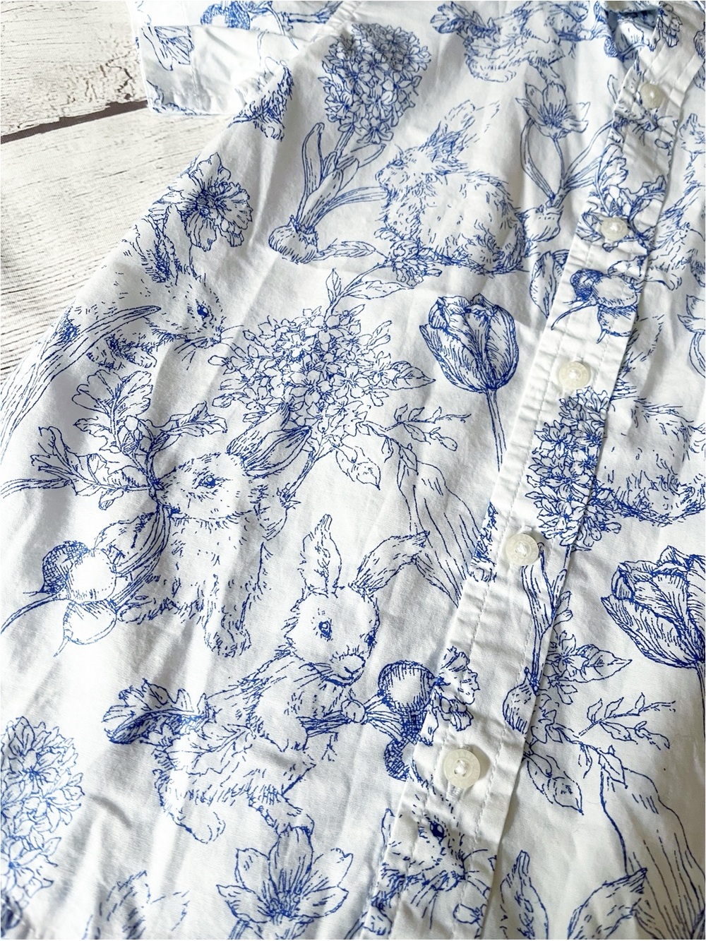 Janie & Jack blue rabbit theme boys shirt - Picture 8 of 8